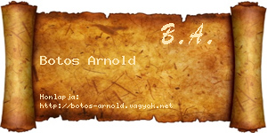 Botos Arnold névjegykártya